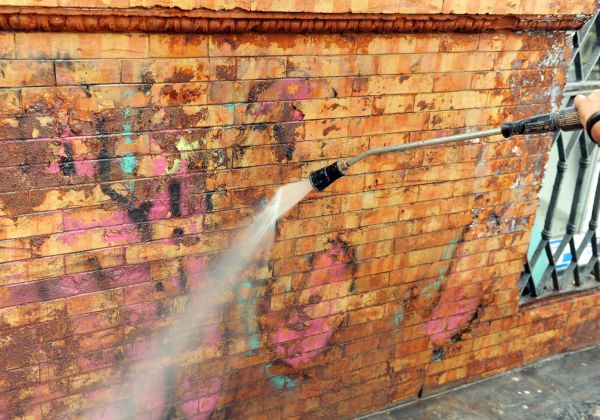 Brick Graffiti Cleaning in Poway